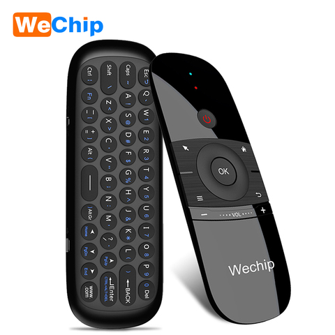 Беспроводная клавиатура WeChip W1 2,4G Air Mouse, ИК смарт-пульт дистанционного управления с 6-осевым датчиком движения, USB приемник для Smart TV, Android TV BOX ► Фото 1/6