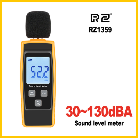 RZ цифровой измеритель уровня звука дБ измеритель шума в децибелах ЖК-экран новый RZ1359 ► Фото 1/6