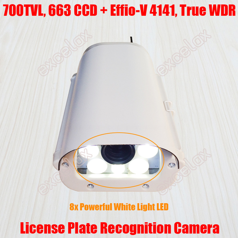 700TVL Sony 663 CCD Effio-V 4141 водонепроницаемый автомобильный номерной знак, распознавание номерного знака, WDR LPR камера 5 ~ 50 мм белый свет LED ► Фото 1/6
