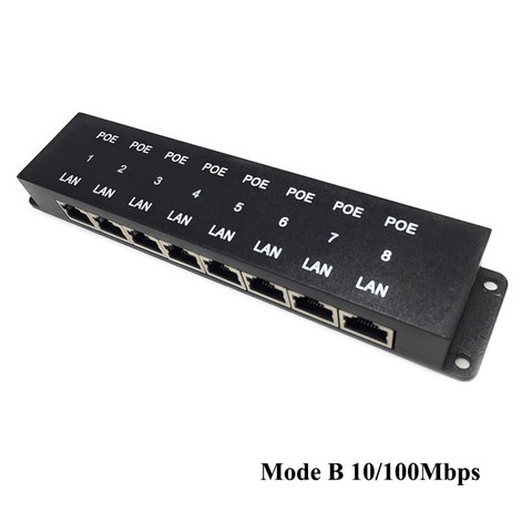 Безопасность 8 портов Пассивный POE инжектор питания по Ethernet для ip-сетевой камеры Ubiquiti и MikroTik 100 Мбит/с для до 8 устройств ► Фото 1/5