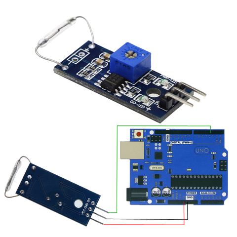 Модуль магнитного датчика LM393 Reed, герконовый переключатель для arduino Diy Kit ► Фото 1/1