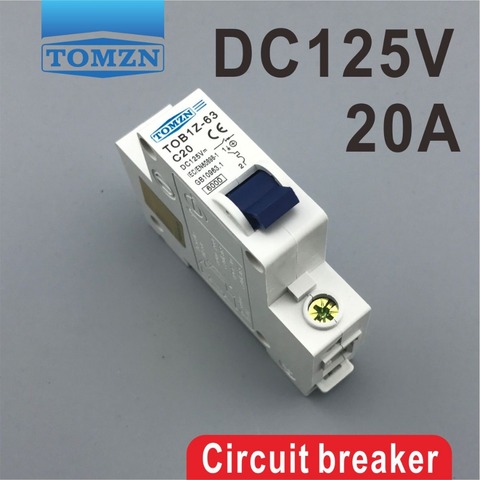 1P 20A 20 Ампер DC 125V автоматический выключатель MCB с кривой прямого тока ► Фото 1/6