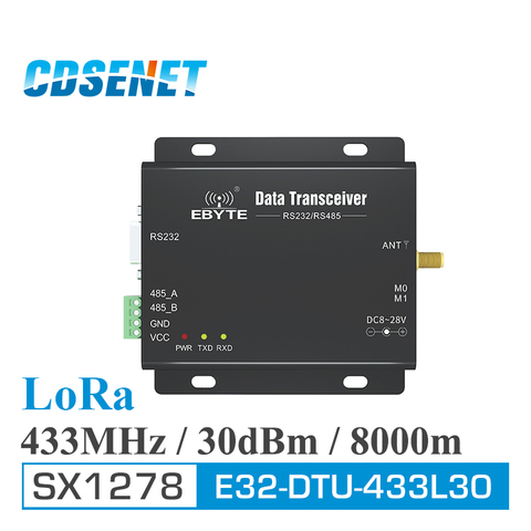 Беспроводной трансмиттер LoRa SX1278, rrs485, RS232, 433 МГц, 1 Вт, 1 Вт, 433 МГц ► Фото 1/4