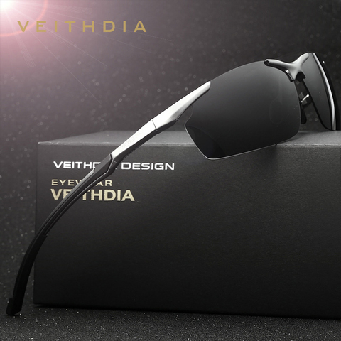 Мужские солнцезащитные очки VEITHDIA, из алюминиево-магниевого сплава с поляризационными стеклами, степень защиты UV400, модель 6592, 2022 ► Фото 1/6