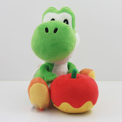 17 см, игрушечная плюшевая кукла Yoshi с яблоком, плюшевая игрушка в стиле Super Mario Yoshi, рождественский подарок, бесплатная доставка ► Фото 1/4