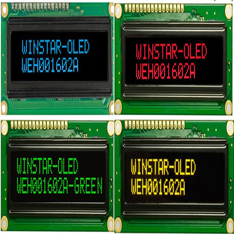 Дисплей символов WEH001602A 16x2 COB OLED 5 в WS0010, контроллер в скандинавском Европейском стиле, с кириллицей, с русским шрифтом, с параллельным портом spi ► Фото 1/3