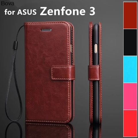 Для Fundas Zenfone 3, кожаный чехол для телефона, кошелек, откидная крышка, держатель для карт, чехол для ASUS Zenfone 3 ZE520KL ZE552KL ZS570KL ► Фото 1/6