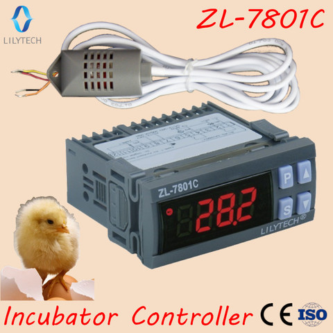 ZL-7801C, 100-240VAC, контроллер температуры и влажности для инкубатора, автоматический многофункциональный инкубатор контроллер, Lilytech ► Фото 1/5
