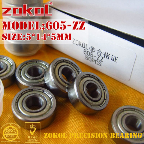 ZOKOL 605 ZZ Z1bearing 605-ZZ 605zz миниатюрный глубокий шаровой подшипник 5*14*5 мм ► Фото 1/6