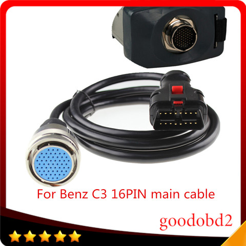 16-контактный кабель OBD2 для Benz MB Star C3, 16-контактный кабель OBD II, 16-контактный кабель для подключения mian, диагностический сканер для автомобиля, ... ► Фото 1/6