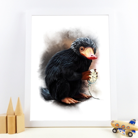 Фантастический настенный постер Niffler Гарри, Картина на холсте, фэнтезийное искусство, ручная работа, печать, детская комната, Настенный деко... ► Фото 1/6