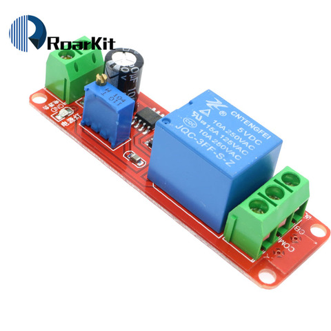 1 шт. NE555 переключатель таймера, Регулируемый Модуль реле задержки времени, модуль постоянного тока 5 В/12 В, щит реле задержки ► Фото 1/6