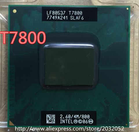 Оригинальный процессор lntel Core 2 Duo T7800 t7800, 4-метровый разъем, Кэш-память 479/2,6 ГГц/800/двухъядерный процессор (100% рабочий, бесплатная доставка) ► Фото 1/1