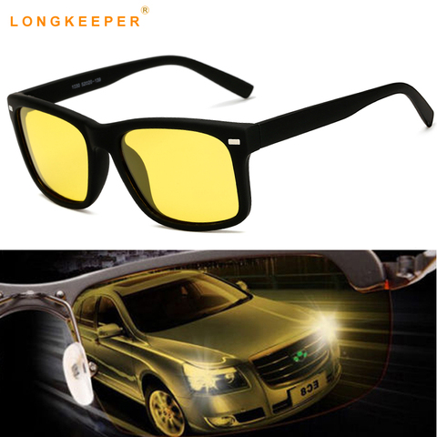 Мужские солнцезащитные очки LongKeeper, поляризационные очки с желтыми линзами для ночного вождения, антибликовые очки, 2022 ► Фото 1/6