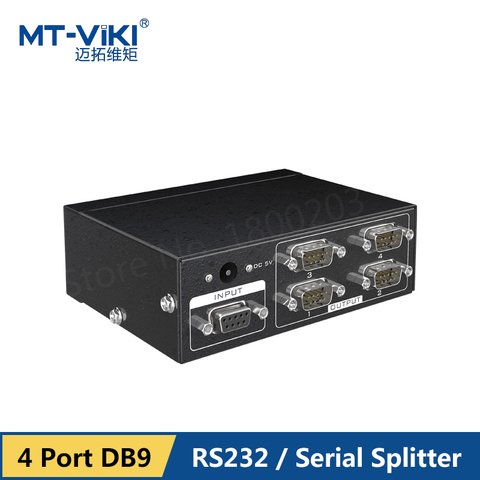 MT-VIKI 4-портовый серийный сплиттер DB9 Hub RS232 дистрибьютор двунаправленный протокол COM передача данных с адаптером питания ► Фото 1/6