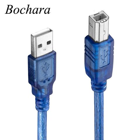 Кабель для принтера Bochara USB 2,0, тип A папа-Тип B папа, двойное экранирование (фольга + плетение), высокая скорость 30 см, 50 см, 100 см ► Фото 1/6
