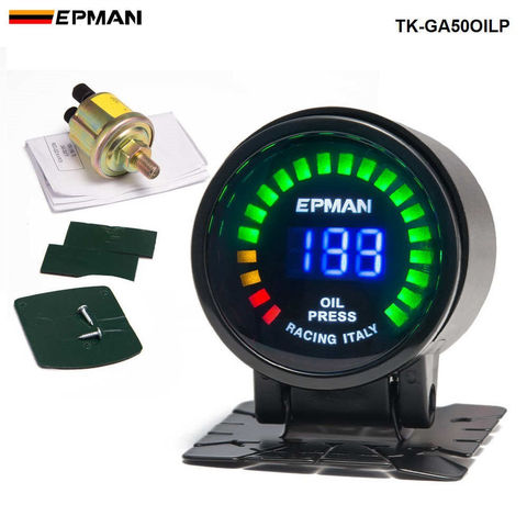 Новинка 2015 EPman racing 52 мм дымчатый светодиодный измеритель давления масла Psi/bar с датчиком для FORD Mustang 4,6 L TK-GA50OILP ► Фото 1/6