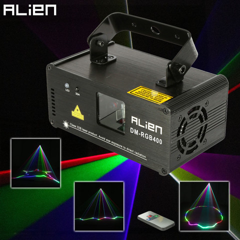 ALIEN дистанционный RGB 400 мвт DMX512 лазерный линейный сканер, сценический светильник, эффект ing, проектор, светильник, DJ танцевальная панель, рожд... ► Фото 1/6