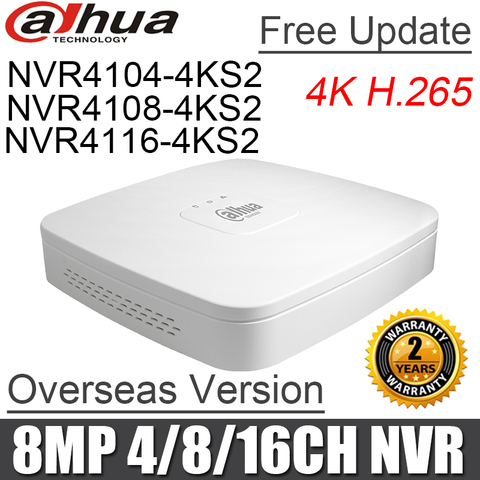 Деталь для видеорегистратора Dahua NVR4104-4ks2 NVR4108-4ks2, деталь для замены NVR4104 NVR4108 NVR4116 Smart 1U Mini NVR H.265 8mp 4ch/8ch/16ch NVR ► Фото 1/6