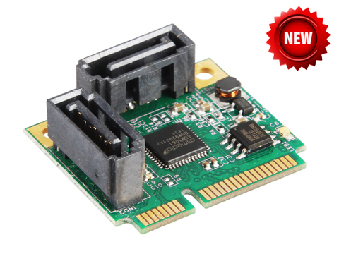 2 порта SATA 6G mini PCI Экспресс контроллер карты mini PCI-e к SATA III 3,0 конвертер полуразмерный до полноразмерный кронштейн SATA3.0 ► Фото 1/1