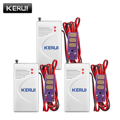 Беспроводной детектор утечки воды KERUI 3 шт./лот, 433 МГц, работает с GSM PSTN, Домашняя безопасность, голосовая противоугонная система ► Фото 1/1