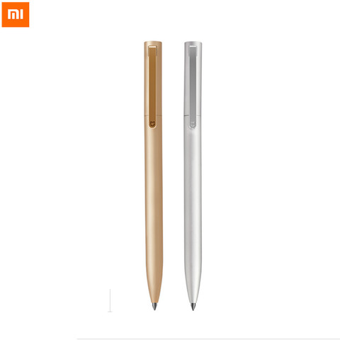 Новое поступление, металлическая ручка Xiaomi Mijia 0,5 мм, черный стержень, золотой, серебряный цвет, дополнительно гладкие швейцарские стержни MiKuni, японские чернила ► Фото 1/6
