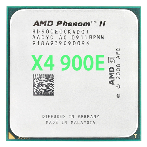 Процессор AMD Phenom II X4 900E, четырехъядерный процессор (2,4 ГГц/6 м/65 Вт/2000 ГГц), разъем am3 am2 + ► Фото 1/1