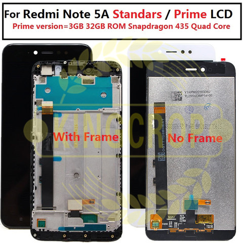 ЖК-дисплей 5,5 дюйма 720x1080 IPS для XIAOMI Redmi Note 5A, сенсорный экран с рамкой для Xiaomi Redmi Note 5A Prime LCD Y1 / Y1 Lite ► Фото 1/6