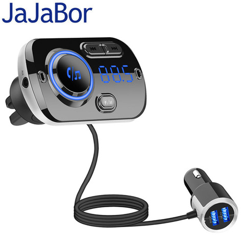 Jajabor Bluetooth 5,0 Блютуз-гарнитура fm-передатчик AUX аудио Автомобильный плеер A2DP беспроводной Автомобильный MP3-плеер Поддержка воспроизведения карт TF ► Фото 1/6