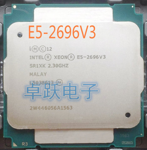 Оригинальный процессор Intel Xeon E5 2,30 V3, 2696 ГГц, 18 ядер, 45 МБ, E5, 2683, V3, процессор E5, 2696V3, лучше, чем E5, V3 ► Фото 1/1