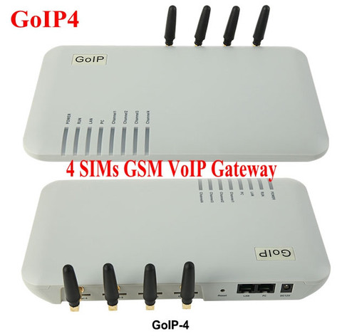 GoIP_4 порта gsm voip шлюз/Voip gsm шлюз/GoIP4 шлюз с поддержкой SMS и IMEI-специальное предложение ► Фото 1/4