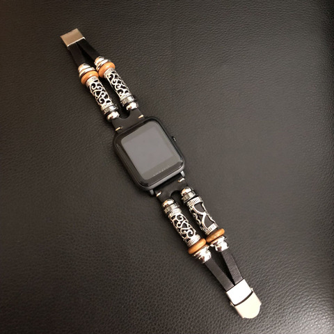 Ремешок из натуральной кожи для Huami Amazfit Bip, браслет для Garmin Vivoactive3, браслет для Samsung Galaxy Watch 42 мм ► Фото 1/6