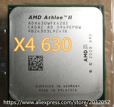 Процессор AMD Athlon X4 630x4 630, процессор 2,8 ГГц, 2 Мб, четырехъядерный сокет AM3, может работать в наличии ► Фото 1/1