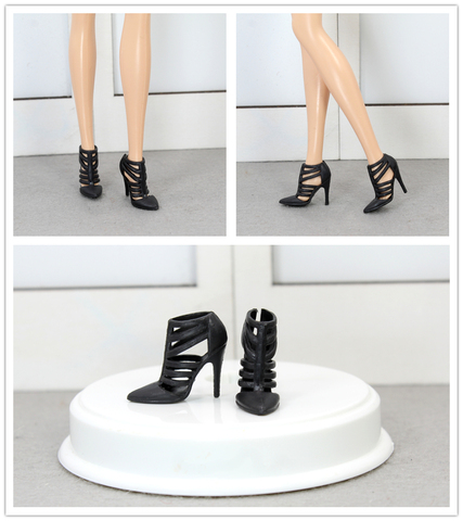 Кукла черный высокий каблук игрушечная обувь для ваших кукол Барби BBIA5 ► Фото 1/1