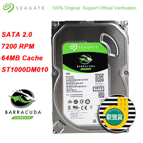 Внутренний жесткий диск Seagate BarraCuda, 1 ТБ, 3,5 дюйма, SATA 3,0, форм-фактора, HDD, 7200 об/мин, SATA 6, 64 Мб, Кэш-диск для жестких дисков ► Фото 1/6