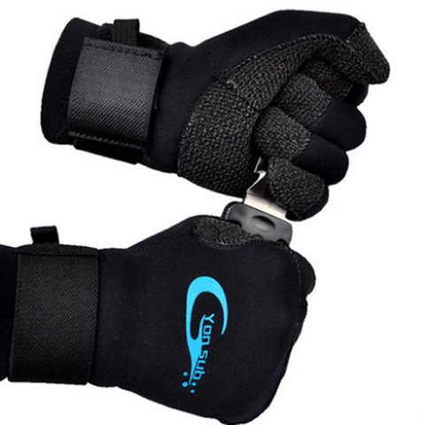 Кевларовые перчатки для подводной охоты, 3 мм, Нескользящие, регулируемые черные перчатки YQ33 ► Фото 1/6