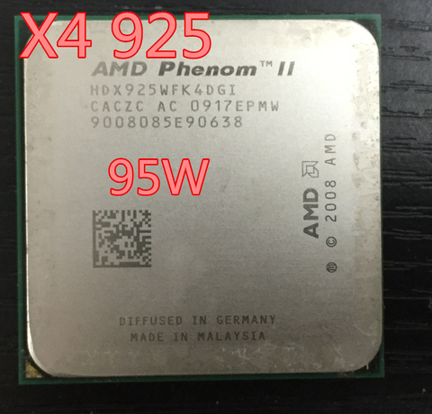 Процессор AMD Athlon II X4 925 (2,8 ГГц, 6 Мб кэш-памяти L3, разъем AM3 PGA938 (100% рабочий, бесплатная доставка) ► Фото 1/1