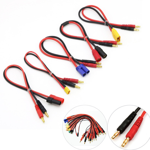 Зарядный кабель Imax B6, штекер банана 4,0 мм для Amass MPX AS150 XT90 TRX XT60 EC5 с силиконовым кабелем 12AWG 30 см для батарей Rc Lipo ► Фото 1/6