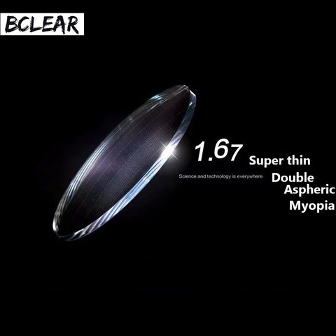 Двойные асферические линзы BCLEAR 1,67 с высоким индексом, супер тонкие оптические линзы по рецепту для очков для близорукости, оптические линзы Южной Кореи ► Фото 1/6