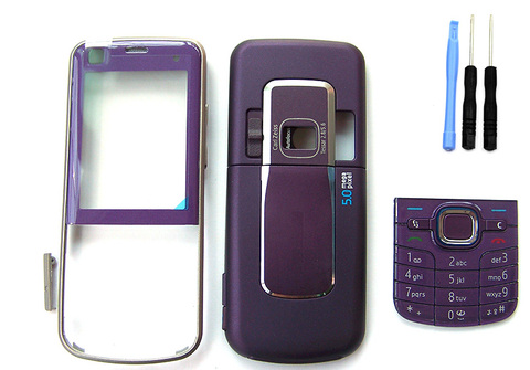 Фиолетовый мобильный телефон, корпус, чехол, клавиатура для Nokia 6220 6220c и отвертка, инструменты для открытия ► Фото 1/2