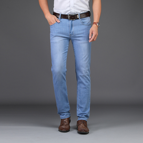 Sulee мужские джинсы весна лето деним джинсы мужские s джинсы Slim Fit размера плюс до 40 мужские брюки больших и высоких тонкие платья джинсы ► Фото 1/5
