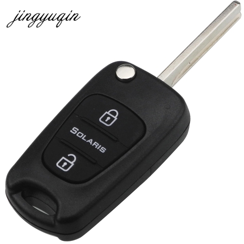 Jinyuqin 3 кнопки для замены автомобильного откидного ключа, пустой корпус для пульта дистанционного управления для Hyundai Solaris ► Фото 1/4