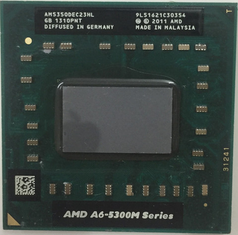 AMD A6 5350M A6 5300M AM5350DEC23HL 2,9 ГГц двухъядерный процессор для ноутбука AM 5350 разъем FS1 722 контактов ► Фото 1/1
