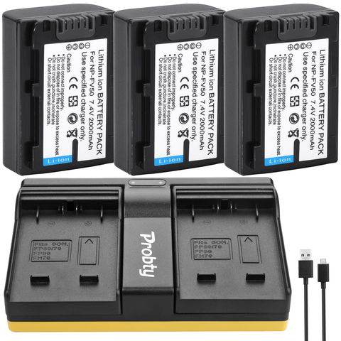 NP-FV50 батарея и зарядное устройство для Sony DCR-SR68 SR88 SX44 SX63 SX65 DCR-SR68 HDR-HC9 HDR-XR155 HDR-XR160 HDR-XR260V ► Фото 1/6