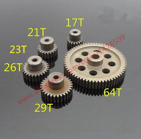 HSP 11184 стальной металлический шпорный двигатель, различные основные шестерни 64T/21T/23T/29T/17T/26T шестерни двигателя s 0,6 модуль ► Фото 1/1