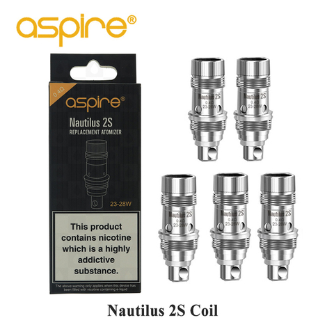 5 шт./лот Aspire Nautilus 2S Vape катушка 0.4ohm/1.8ohm BVC замена электронных сигарет катушки для Nautilus 2S бак испаритель форсунки ► Фото 1/6