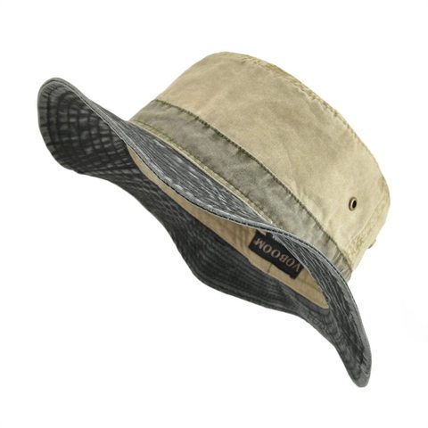 VOBOOM Bucket головные уборы для мужчин и женщин, мытая хлопковая Панама, летняя шапка для рыбалки, охоты, солнцезащитные кепки, Панама 139 ► Фото 1/6