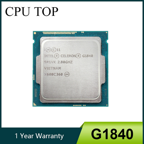 Двухъядерный процессор Intel Celeron G1840, 2,8 ГГц, 2 Мб кэш-памяти, SR1VK SR1RR LGA1150 лоток ► Фото 1/2