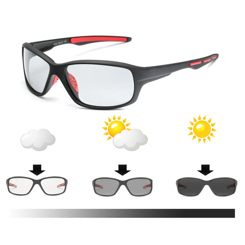 Спортивные Линзы, меняющие цвет, фотохромные поляризационные очки, велосипедные очки для горных велосипедов, езды на рыбалке, велосипедные солнцезащитные очки, Уличное оборудование ► Фото 1/4
