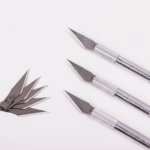 1 Набор, металлическая ручка, искусственный нож, резак для дерева и бумаги, ручка для гравировки, режущие принадлежности, «сделай сам», искусственный нож ► Фото 1/6